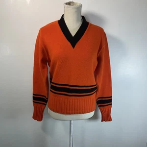 Vintage AMF Pullover Tennessee American Bowling Preppy Orange Schwarz Damen M - Bild 1 von 11