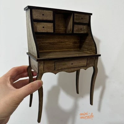 Royal Dollhouse Miniature 1/12 1/6 Scale Desk Dressing Table Unfinished Villa - Image 1 of 4