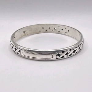 Brighton Via Veneto Silver-Tone Bangle Interwoven Design Bracelet 7.5” - Picture 1 of 7