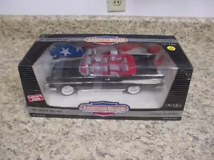 1957 Chevrolet Chevy Bel Air Convertible Black Car 1/18 American Muscle NIB Box - Picture 1 of 9