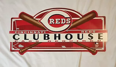 Cincinatti Reds Clubhouse Sign Wincraft Sign MLB Vintage Y2K 2003 Made In USA - Image 1 of 4