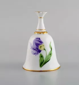 Herend table bell in hand-painted porcelain with floral and gold decoration. - Picture 1 of 5
