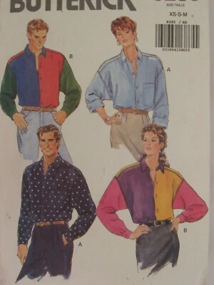 BUTTERICK 6285 Misses/Mens Loose-fit Shirt in 2 Versions PATTERN XS-S-M/6-14 UC - Image 1 of 3