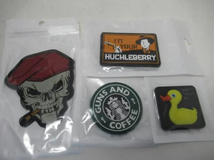 Guns and Coffee I'm Your Hucklebrry Don't Touch My Duck Skull Tactical Patch - Picture 1 of 6