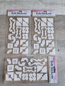 NEW 3D White FELT ACCENTS Scrapbook Stickers Embellishment Retired Darice NEW 40 - Picture 1 of 5