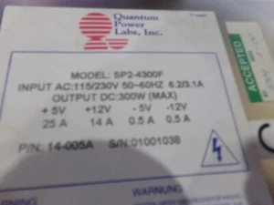 Quantum Power Labs Model: SP2-4300F Power Supply. P/N: 14-005A. Unused Old Stk - Picture 1 of 5