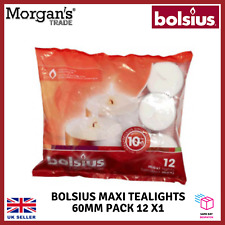 Bolsius Maxi Tealights Outdoor Indoor 10 Hour Burn Candle 60mm - Bag of 12