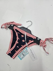 Seafolly Riviera Coast Brazillian Tie Side Indigo Swim Bottom Size 12 ORP $79.95 - Picture 1 of 11