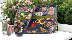 Hadaki Kalencom Wielozadaniowy laptop Messenger Torba na ramię Kobalt Paisley z fob - Zdjęcie 1 z 19
