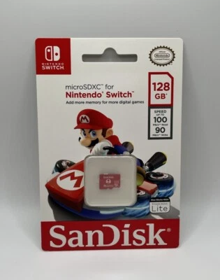 OEM GENUINE SanDisk 128GB Nintendo Switch Micro SD Card (SDXC) Mario Red Memory - Image 1 of 2