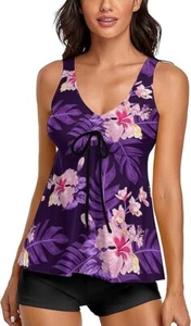 Tummy Control Tankini Bathing Suits for Women 2 Piece Swimsuits - Picture 1 of 3