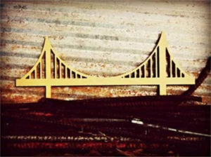 Forma ponte cancello dorato in legno, ritaglio ponte in legno, arte da parete, artigianato dipingibile - Foto 1 di 1