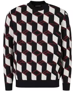 Emporio Armani Pullover aus reiner Schurwolle mit Jacquard-Muster UVP 285€ Größe M - Bild 1 von 11