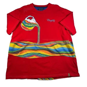 Y2K Coogi Hemd 2XL Rot Krug Mehrfarbig Wickeloptik Bestickt Herren - Bild 1 von 21
