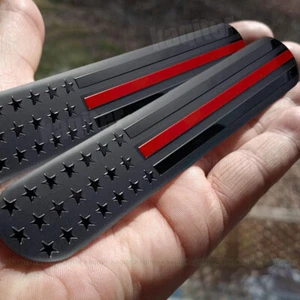2pcs 3D American Flag Emblem Car Sticker Side Fender Badge Metal Red Accessories - Foto 1 di 18