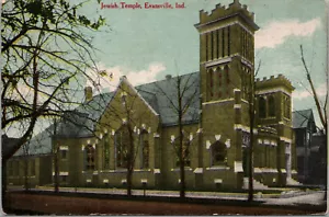 Vtg 1910s Jewish Temple Synagogue Evansville Indiana IN Judaica Postcard - Imagen 1 de 2