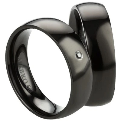 Ring Freundschaftsringe Partnerringe Verlobungsringe Edelstahl Gravur Schwarz - Bild 1 von 4