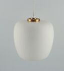 Fog & Mørup pendant lamp in frosted opal glass with brass mounting.