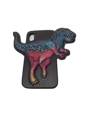 Coach CellphonenCase Black Multicolored Graphic Glitter Dinosaur 72471 NWOT - Image 1 of 4