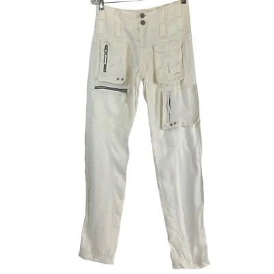 Pantalones para mujer Pete & Greta Johnny Was talla 6 Marika cargo marfil Cupra $218 nuevos sin etiquetas Foto 1 de 4