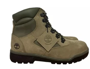 Timberland 6in Leather Field Boot Juniors Big Kids Size 4-4.5 Green Black Chukka - Picture 1 of 12