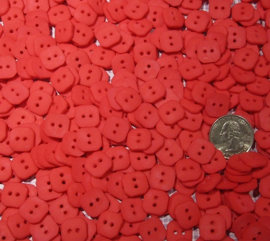 Hand Dyed ½" Square BUTTONS, 2 Holes, Assorted Colors, Lots of 20 or Mixed 40 - Image 1 of 1