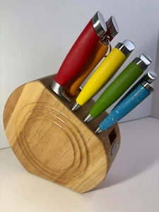 Fiesta Fiestaware 9 Piece Colorful Knife Set w/ Storage Block (No Scissors) - Picture 1 of 21