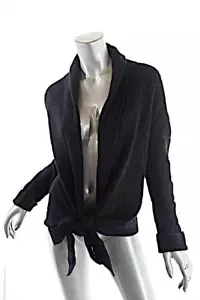 BOSS Hugo Boss Black Wool Angora Blend Ribbed Wrap Sweater Sz S - Picture 1 of 8