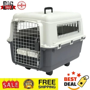 Hard-Sided Plastic Cat Dog Airline Approved Kennel Carrier Travel Crate Medium - Picture 1 of 7