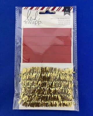 Cinta Heidi Swapp Premium oropel rojo macizo y dorado Foto 1 de 2