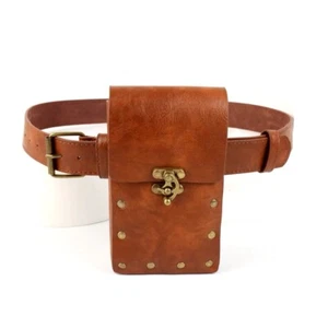 Medieval Pouch Bag Viking Belt Leather Wallet Steampunk Pirate Costume - Picture 1 of 7