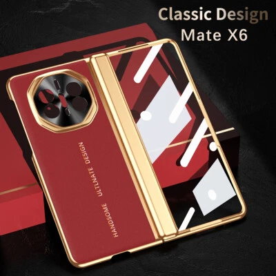 For Huawei Mate X6 Luxury New Style Plating Hybrid Leather Case Cover Glass Film - Image 1 of 4
