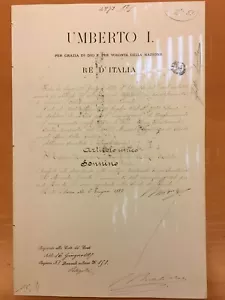 Documento firmato da Umberto I di Savoia - Picture 1 of 1