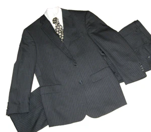 Traje a rayas SOCIETY BRAND LTD. por HARTMARX para hombre GRIS/NEGRO 42 R - Imagen 1 de 13