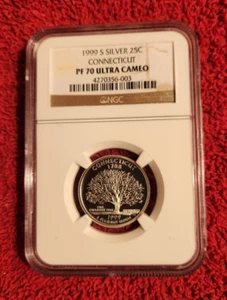 1999 s silver Connecticut statehood quarter NGC PF 70 Ultra Cameo * - Picture 1 of 2