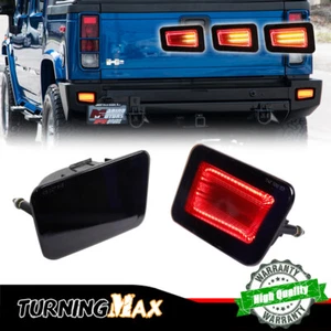Smoked Lens LED Rear Fog Lights Bumper Reflector Tail Lights For 05-09 Hummer H2 - Picture 1 of 12