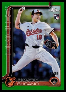 Tomoyuki Sugano 2025 Topps Chrome Green RC,SN Orioles /99 - Picture 1 of 2