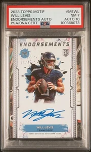 2023 Topps Motif Endorsement Auto Will Levis Rookie RC #MEWL 34/49 PSA 7 Auto 10 - Picture 1 of 2