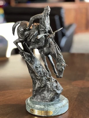 FREDERIC REMINGTON “THE MOUNTAIN MAN" SMALL BRONZE SCULPTURE - Image 1 of 4