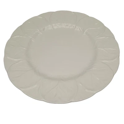 Wedgwood Countryware Bone China Dinner Plates 10.75” White Cabbage Leaf Pattern - Image 1 of 4
