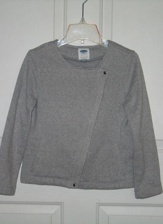 Старый темно-мото вязаный свитер осени куртка XL 14 мягкий флис внутри стороны молнии - Изображение 1 из 1