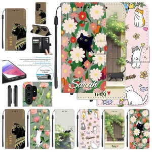 Katze individuelle Hülle Flip Wallet Leder Cover für Samsung S24 FE S25 A17 A56 A36 - Bild 1 von 49