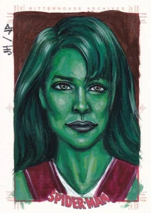 Carta da schizzo Marvel Spiderman Archives 20009 ritratto squalo she hulk - Foto 1 di 1