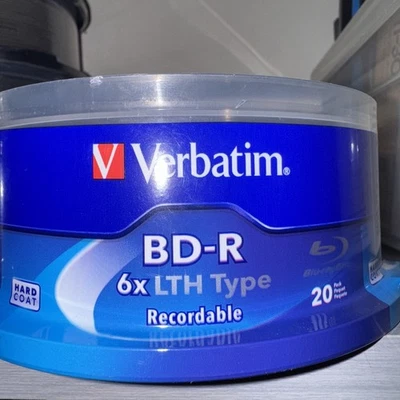 New Verbatim BD-R LTH Type Recordable 6x 20 pack Blu-ray Discs Sealed - Image 1 of 2
