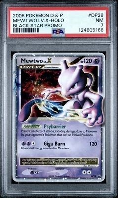 Mewtwo LV.X DP28 Black Star Promo 2008 Holo Rare Pokémon Card Graded PSA 7 - Image 1 of 2
