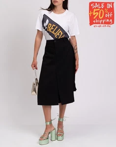 RRP €1195 BALENCIAGA Wool Deconstructed Skirt FR36 US4 UK8 S Black Dipped Hem - Picture 1 of 10