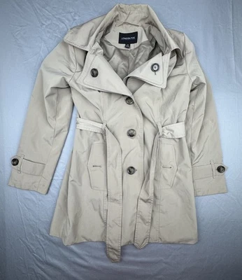 London Fog Tan Trench Coat Jacket Womens Size PS  Winter Christmas Coat - Image 1 of 4