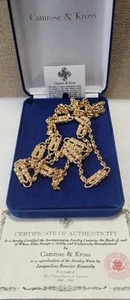 JBK Signed Camros Kross Jacqueline Kennedy Paper Clip Crystal Necklace C303 - Picture 1 of 12