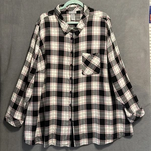 Catherines kariertes Hemd Knopfleiste Tunika Top Übergröße 3X 26/28W schwarz rot - Bild 1 von 8