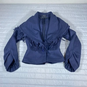 Chaqueta Blazer Gaetano Navarra Italia Lana Flecos Chal Cuello Azul Marino IT40 Pequeña - Imagen 1 de 13